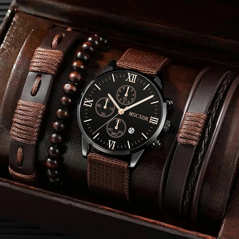 Relógio Masculino Casual com Pulseiras MSCXDK ChronoStyle