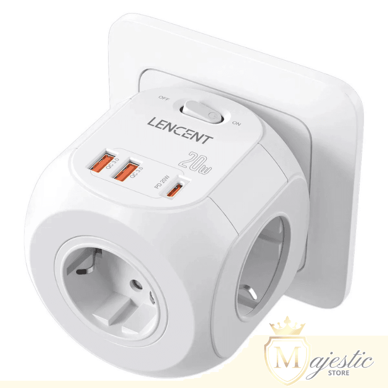 Conector SmartPower Cube Lencent - 7 em 1 - Majestic Store